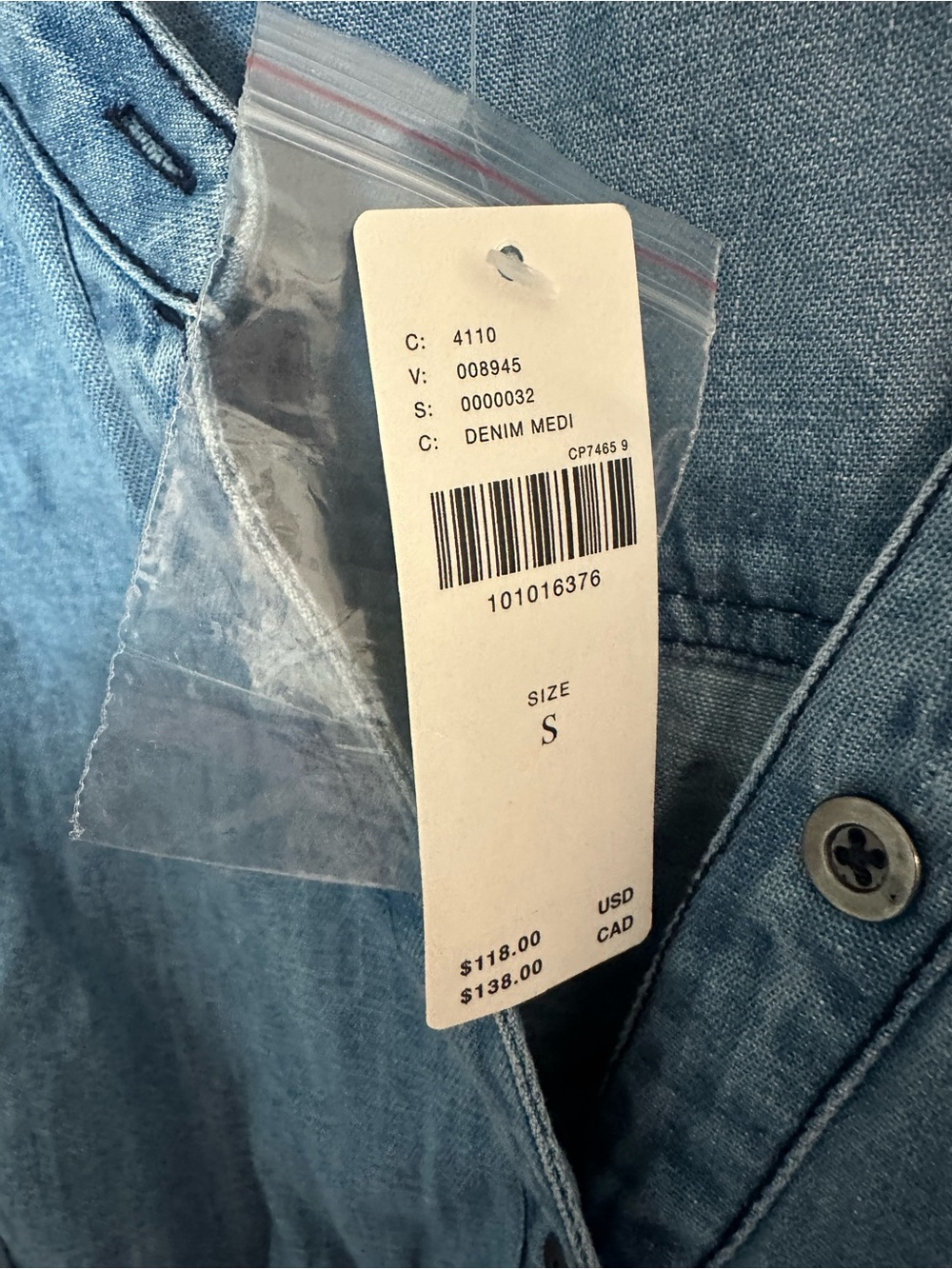 NWT The Linden Denim Pleated Waisted Blouse by Pilcro Size Small - Picture 7 of 8